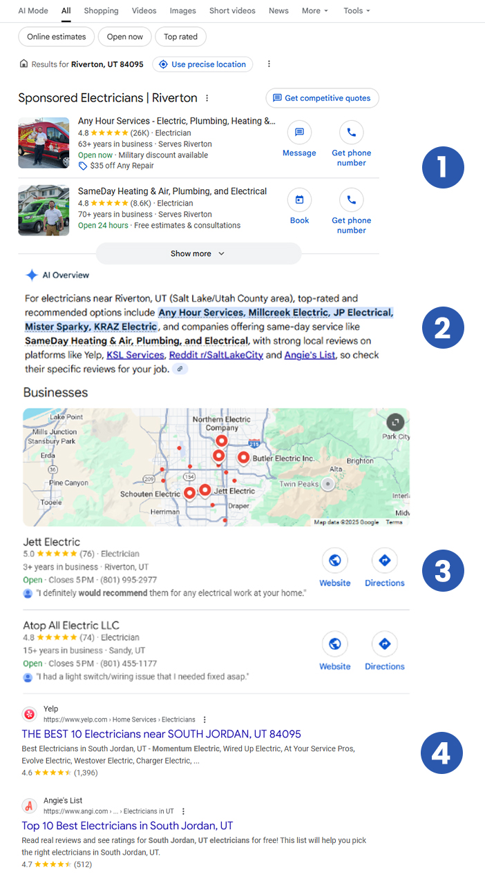 Google search results example